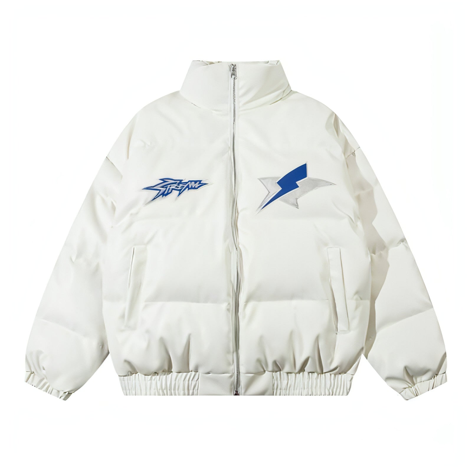 Men’s Retro Embroidered Puffer Jacket – Streetwear Style