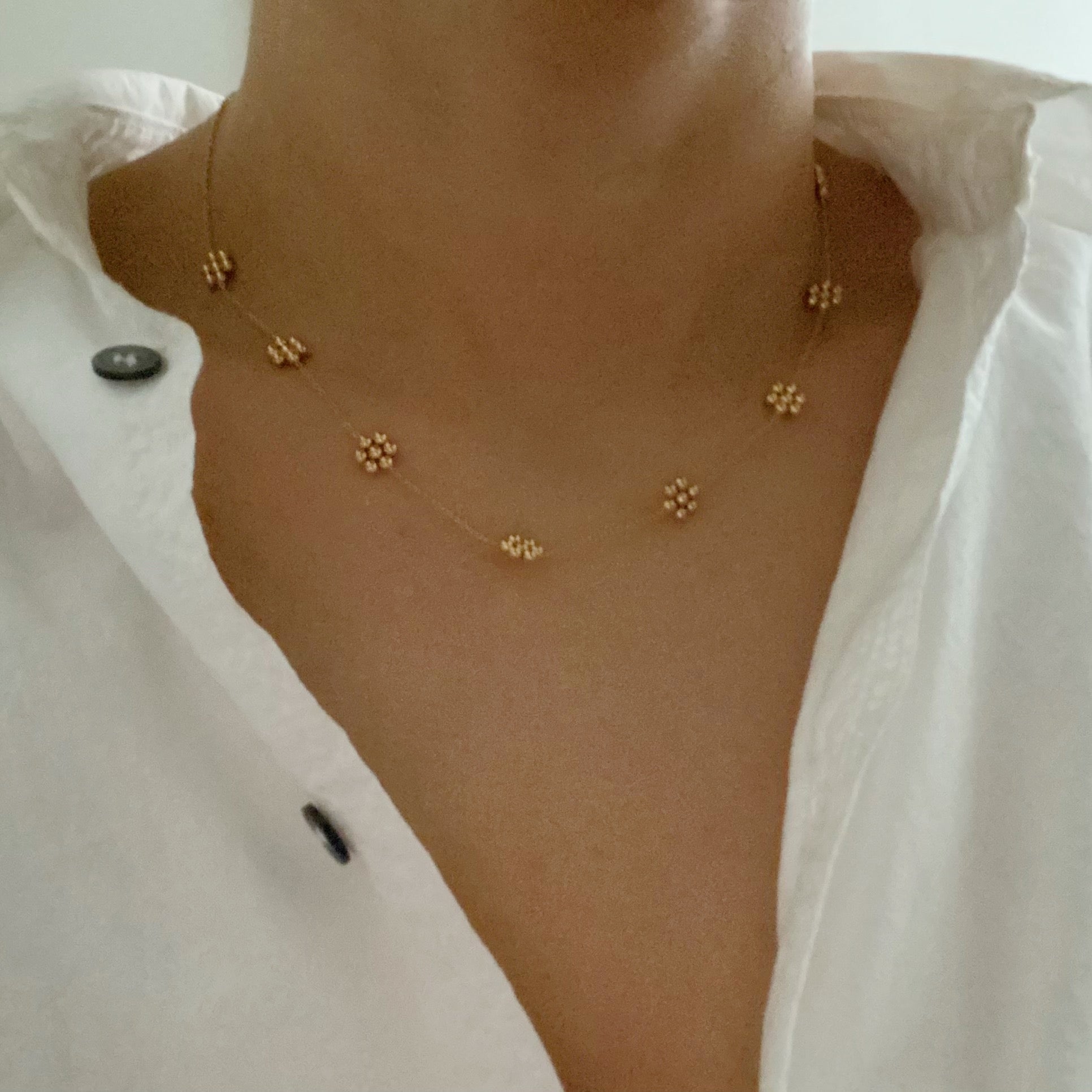 Waterproof Golden Flower Necklace