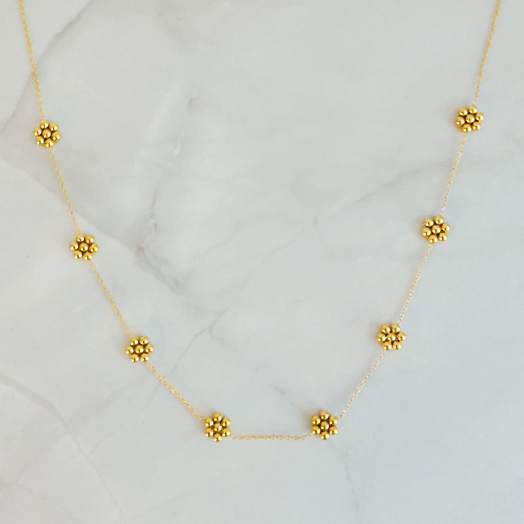 Waterproof Golden Flower Necklace