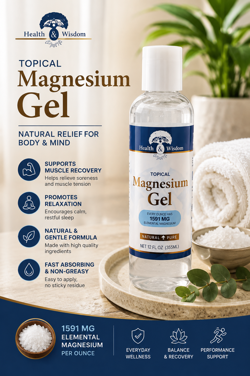 Health and Wisdom Magnesium Gel