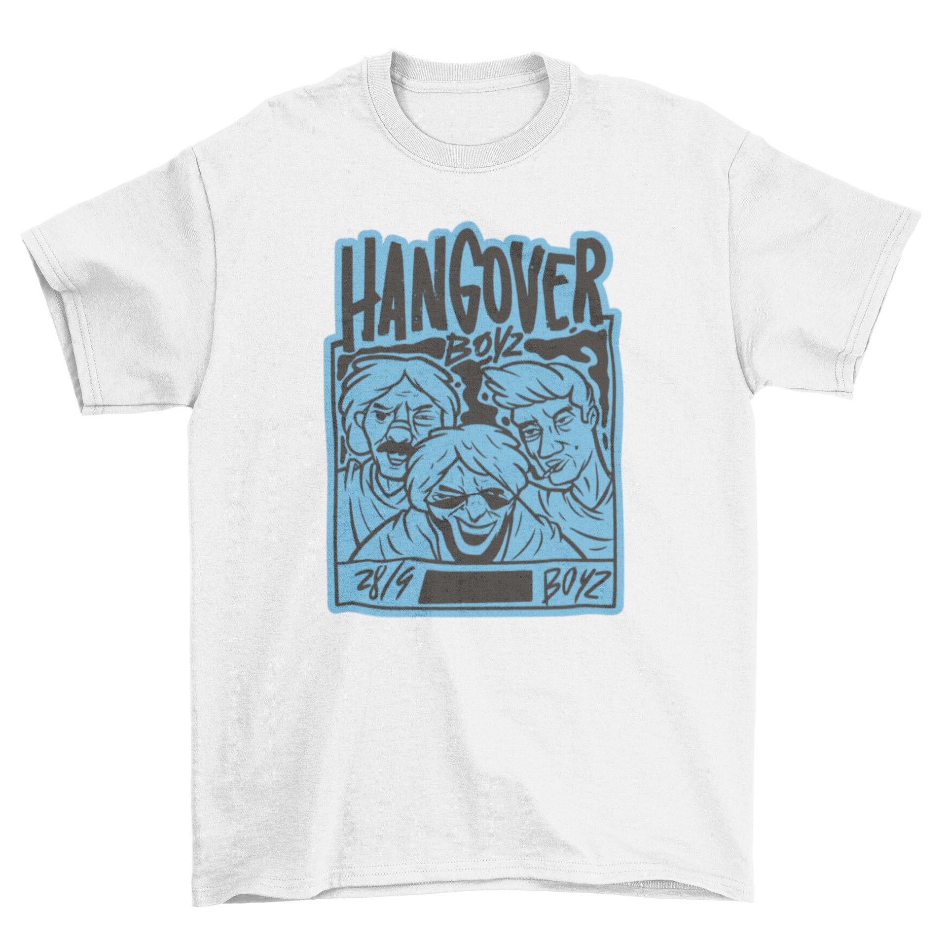 Hangover men cartoon t-shirt