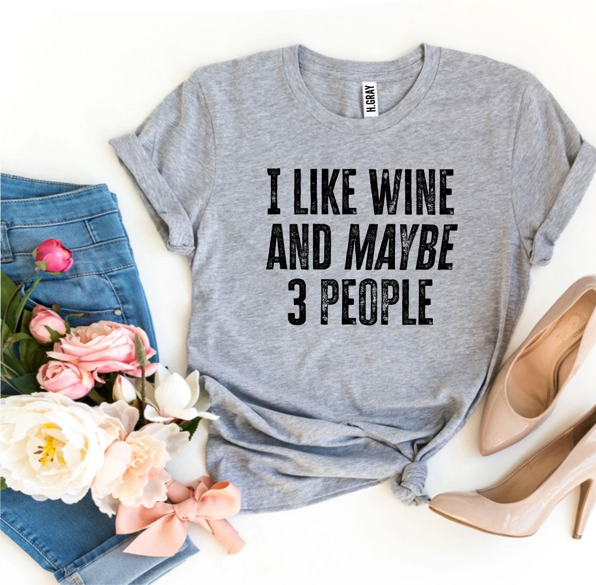 Wine and Three People Graphic T-Shirt