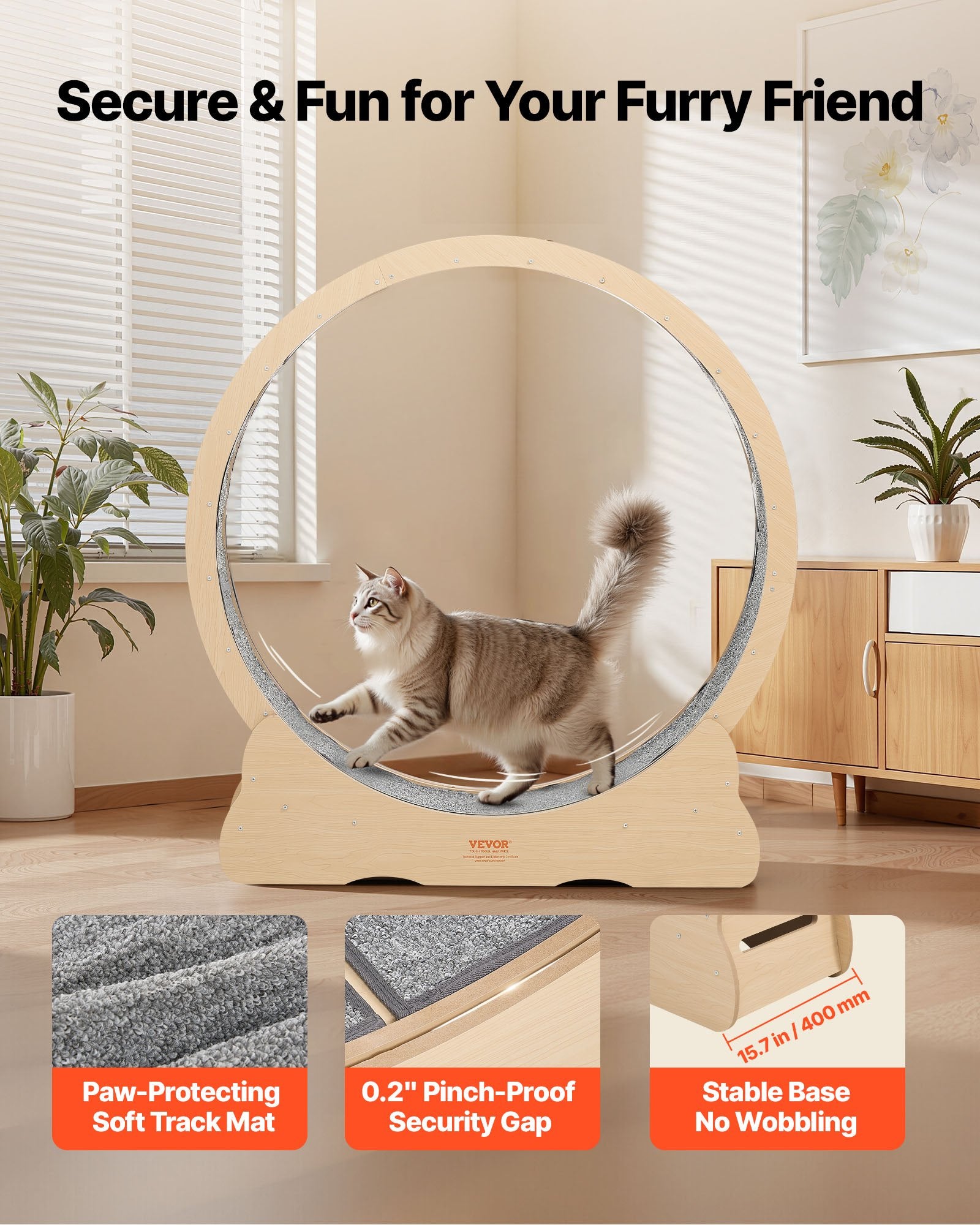 Indoor Cat Exercise Wheel – Quiet Running Treadmil
