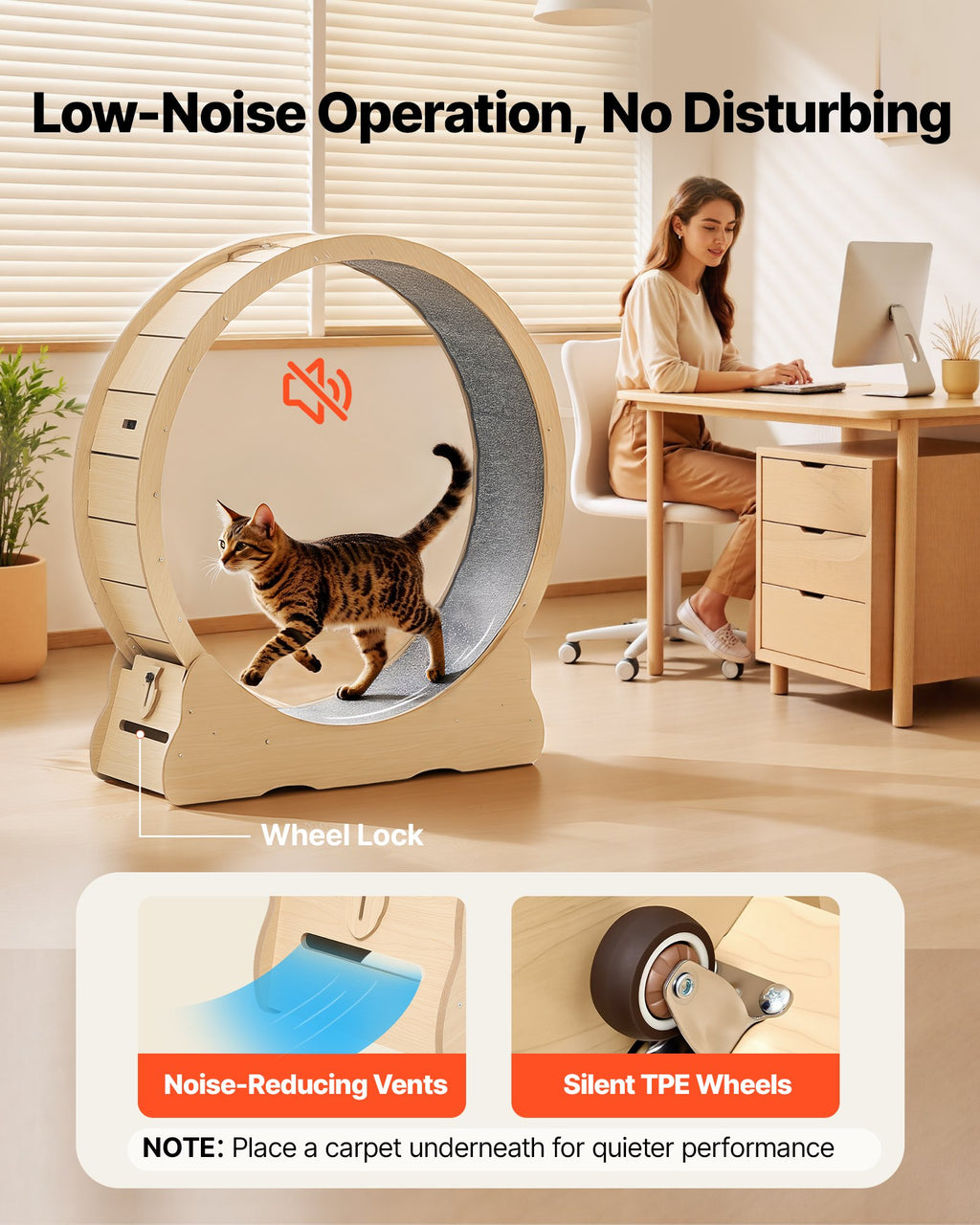 Indoor Cat Exercise Wheel – Quiet Running Treadmil