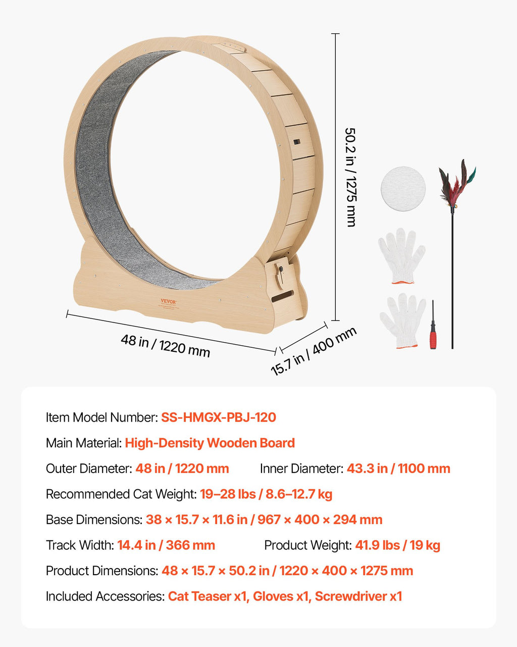 Indoor Cat Exercise Wheel – Quiet Running Treadmil