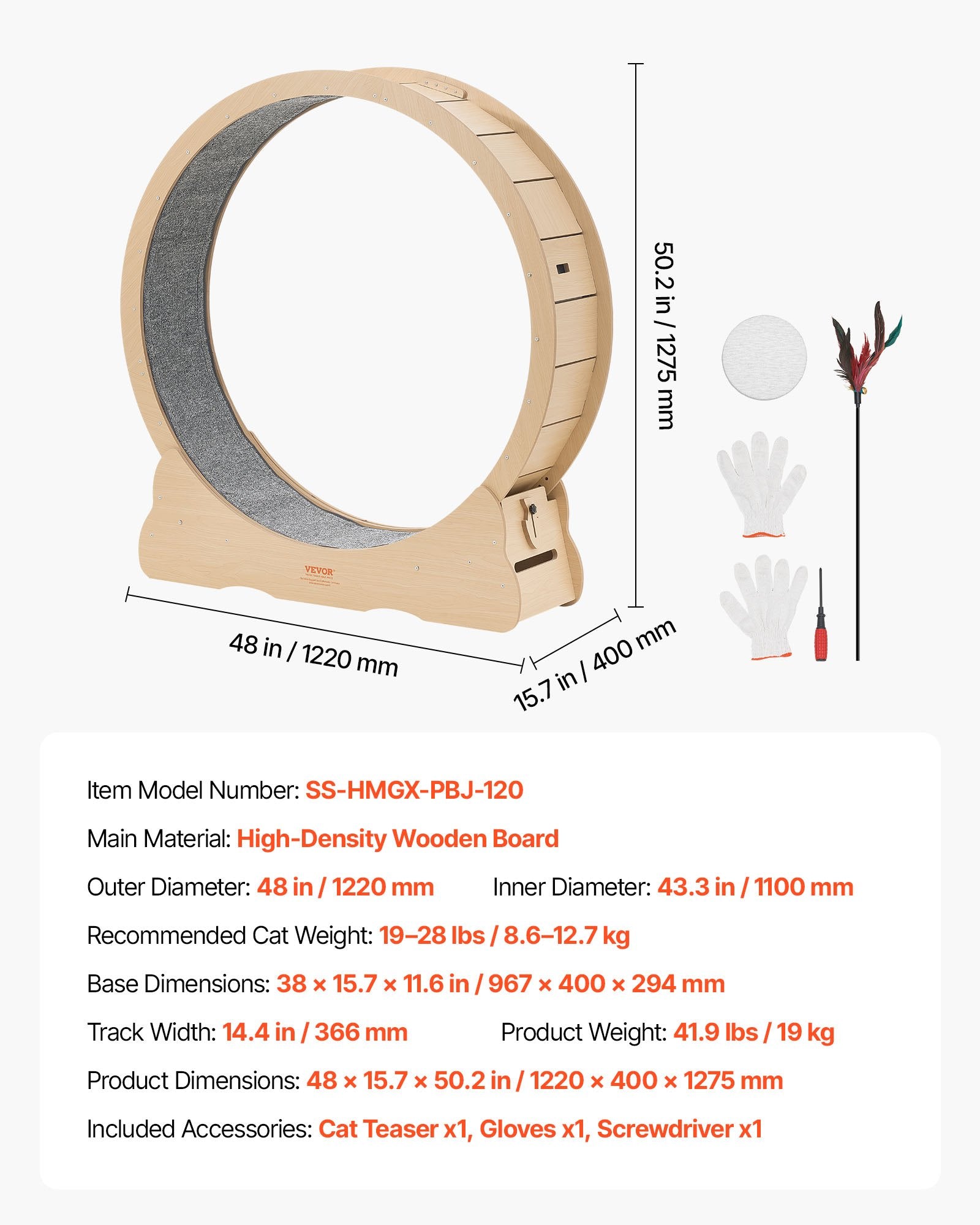Indoor Cat Exercise Wheel – Quiet Running Treadmil